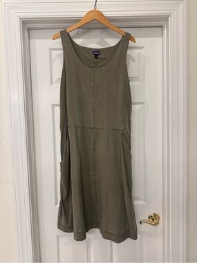Patagonia Olive Tank Dress with Center Seam